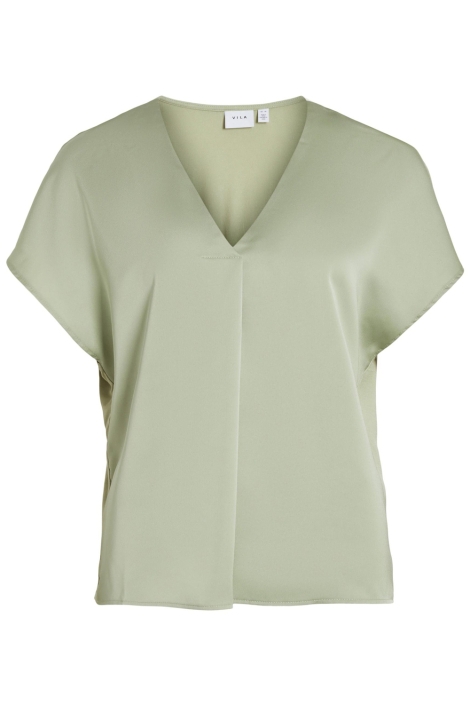 Vila viellette v-neck s/s satin top - no